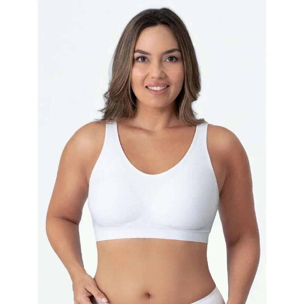 Truekind Womens Daily Comfort Wireless Shaper Bra Sz Medium White 10022